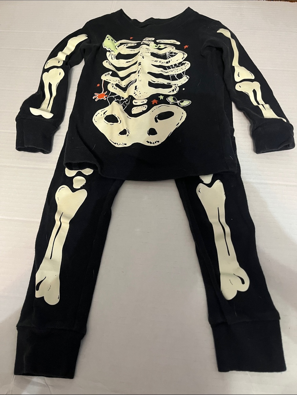 Carter's Black Skeleton Glow Pajama Set with Accent Colors